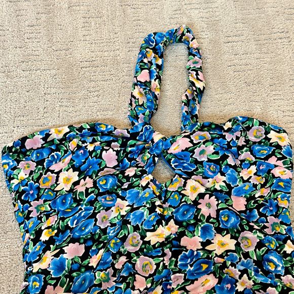 NWT* More to Come Maggie Twist Mini Dress in Blue Floral - Women's Large - Picture 6 of 9